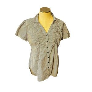 Motherhood Navy Blue and White Striped Blouse